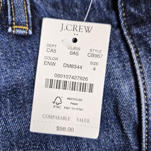 J.Crew High Rise Denim Front Slit Midi Skirt Womens 4 Pencil Western CB967 Jean - Picture 4 of 16